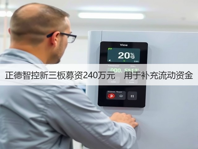 正德智控新三板募资240万元　用于补充流动资金(图2)