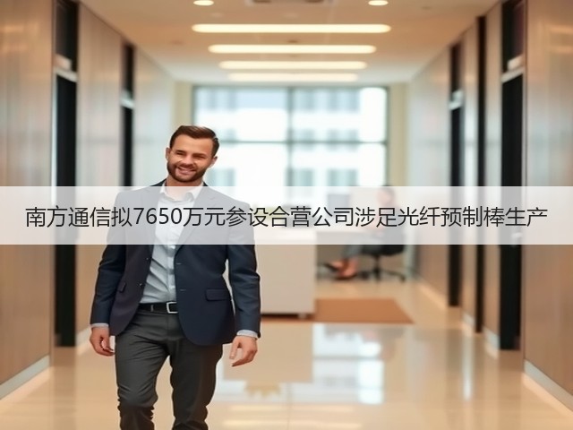 南方通信拟7650万元参设合营公司涉足光纤预制棒生产(图1)