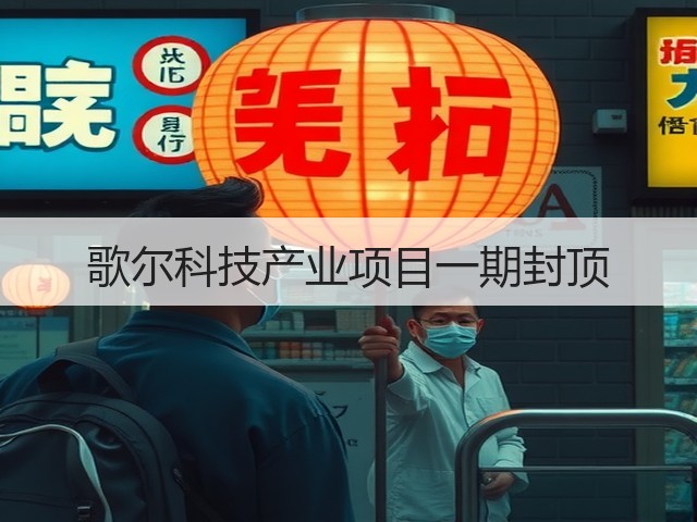 歌尔科技产业项目一期封顶(图1)