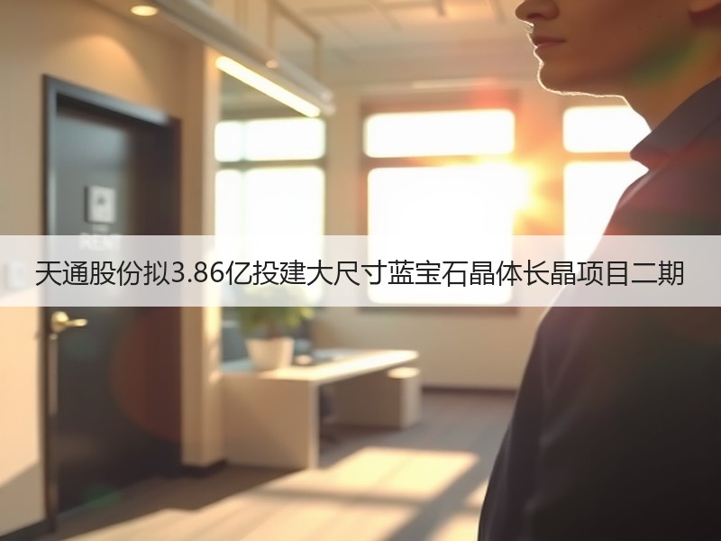 天通股份拟3.86亿投建大尺寸蓝宝石晶体长晶项目二期
