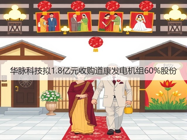 华脉科技拟1.8亿元收购道康发电机组60%股份(图1) 华脉科技拟1.8亿元收购道康发电机组60%股份(图1)
