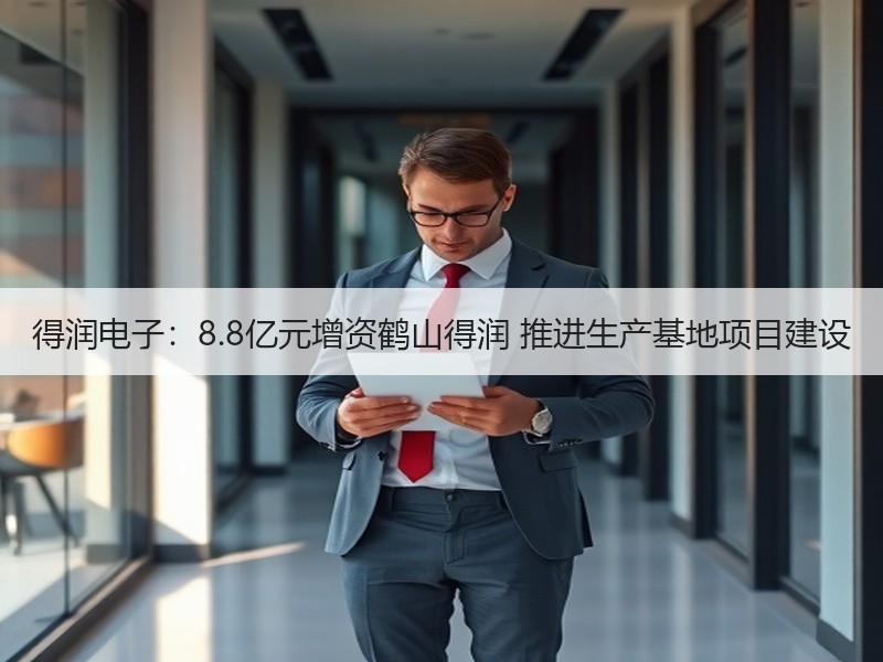 得润电子：8.8亿元增资鹤山得润 推进生产基地项目建设
