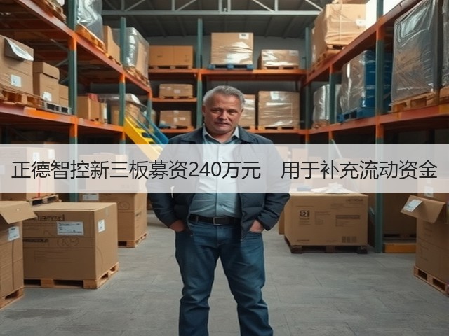 正德智控新三板募资240万元　用于补充流动资金(图3)