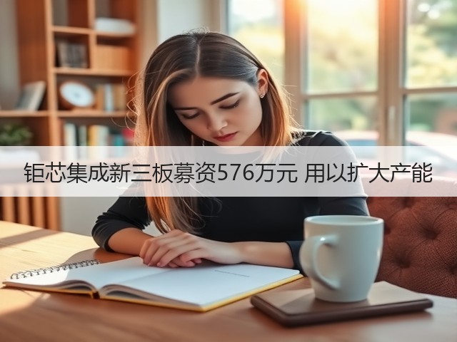 钜芯集成新三板募资576万元 用以扩大产能(图1) 钜芯集成新三板募资576万元 用以扩大产能(图1)
